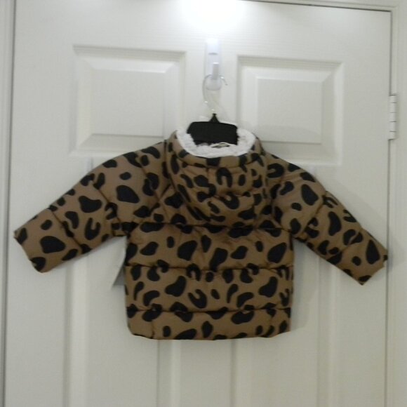 Jessica Simpson Baby Animal Print Coat Hooded Faux Sherpa Lined NWT - Picture 3 of 7
